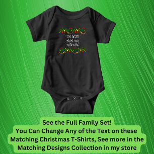 Can Edit Text, I'm With Mom  Matching Christmas Baby Bodysuit