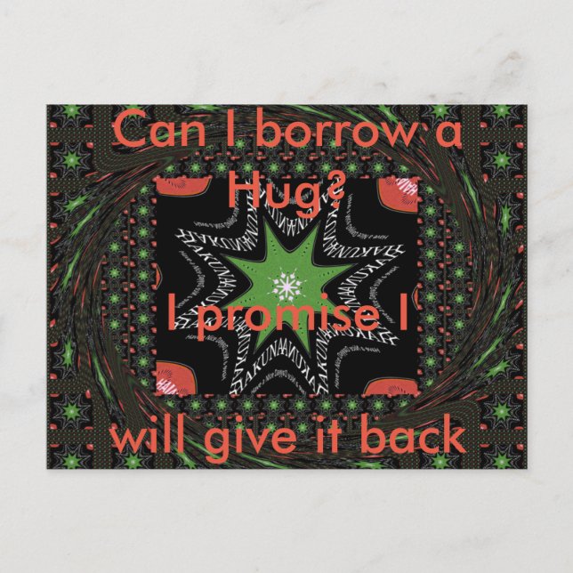 Can I borrow a Hug Post card (Front)