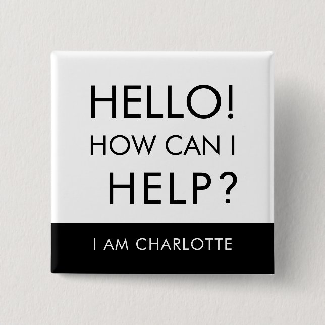 Can I Help Charity Event Volunteer Custom 2 Inch Square Button (Front)