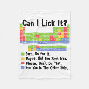 Can I Lick It Chemistry Teacher Periodic Table Of Fleece Blanket