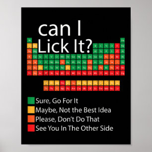 Can I Lick It Funny 100 Days Of School Periodic Ta Poster
