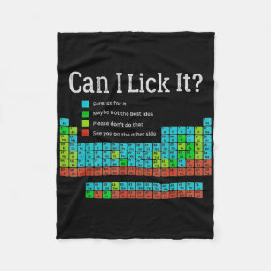 Can I Lick It Funny Back To School Periodic Table  Fleece Blanket