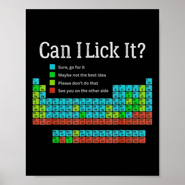 Can I Lick It Funny Back To School Periodic Table  Poster (Front)