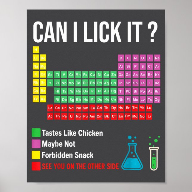 Can I Lick It Periodic Table Chart Science Teacher (Front)