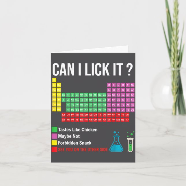 Can I Lick It Periodic Table Chart Science Teacher Card (Front)