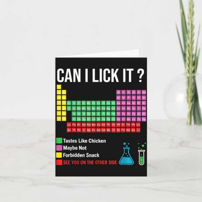 Can I Lick It Periodic Table Chart Science Teacher Card (Front)