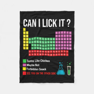 Can I Lick It Periodic Table Chart Science Teacher Fleece Blanket