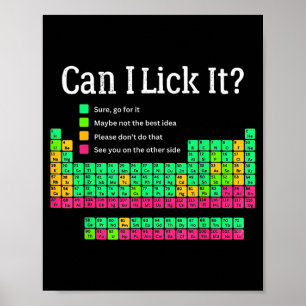 Can I Lick It Periodic Table Elements Science Joke Poster