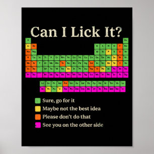 Can I Lick It Periodic Table Funny Chemistry Scien Poster