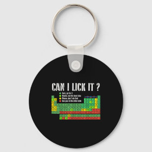 Can I Lick It Periodic Table Funny Science Teacher Keychain