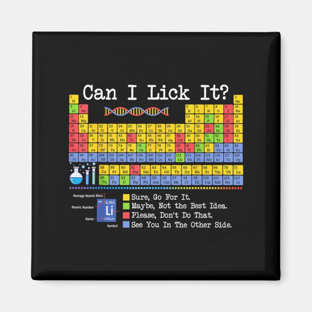 Can I Lick It Periodic Table Funny Science Teacher Magnet (Front)