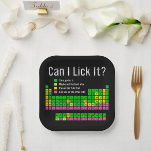 Can I Lick It Periodic Table Teacher Student Kids Paper Plate