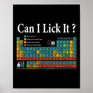 Can I Lick It Periodic Table Teacher Student Kids  Poster