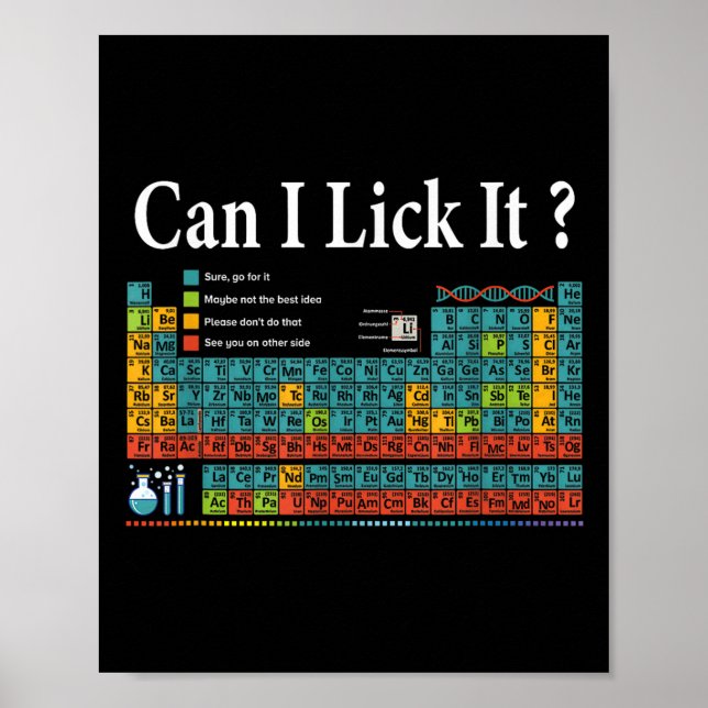 Can I Lick It Periodic Table Teacher Student Kids  Poster (Front)