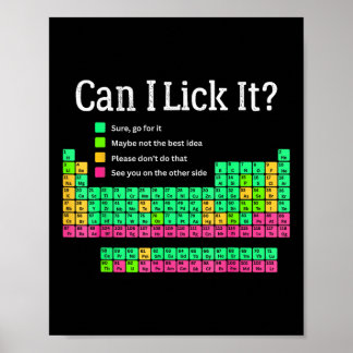 Can I Lick It Periodic Table Teacher Student Kids  Poster