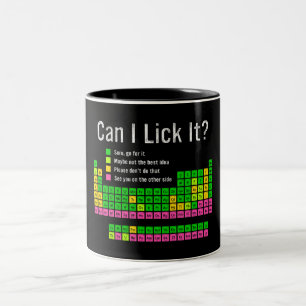 Can I Lick It Periodic Table Teacher Student Kids Two-Tone Coffee Mug