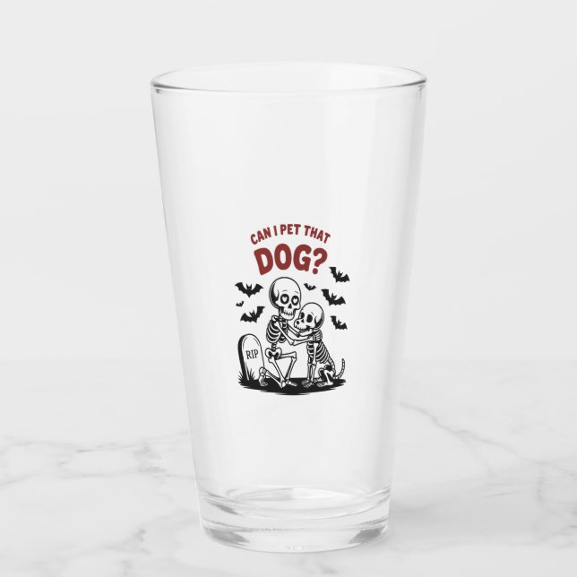 Can I Pet That Dog Halloween Glass (Front)