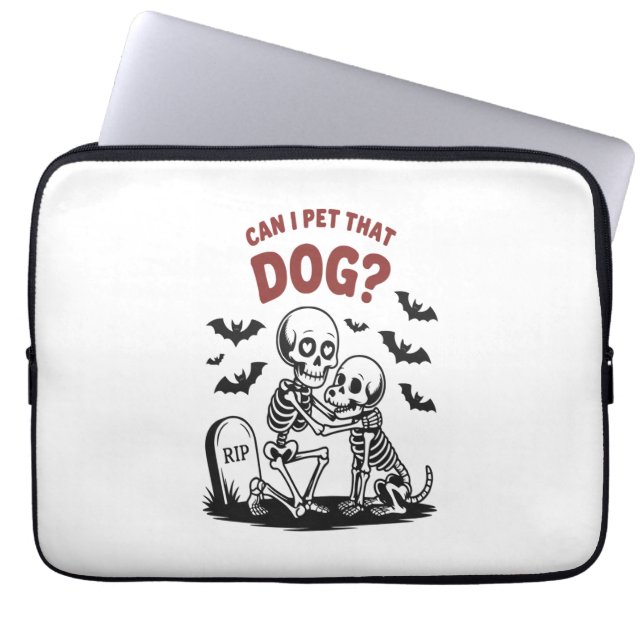 Can I Pet That Dog Halloween Laptop Sleeve (Front)