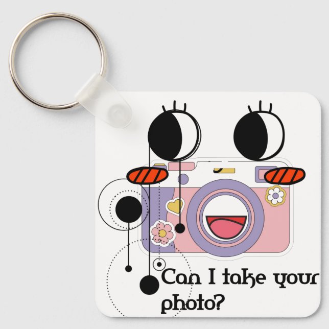 Can I take your photo? Camera art Keychain (Front)