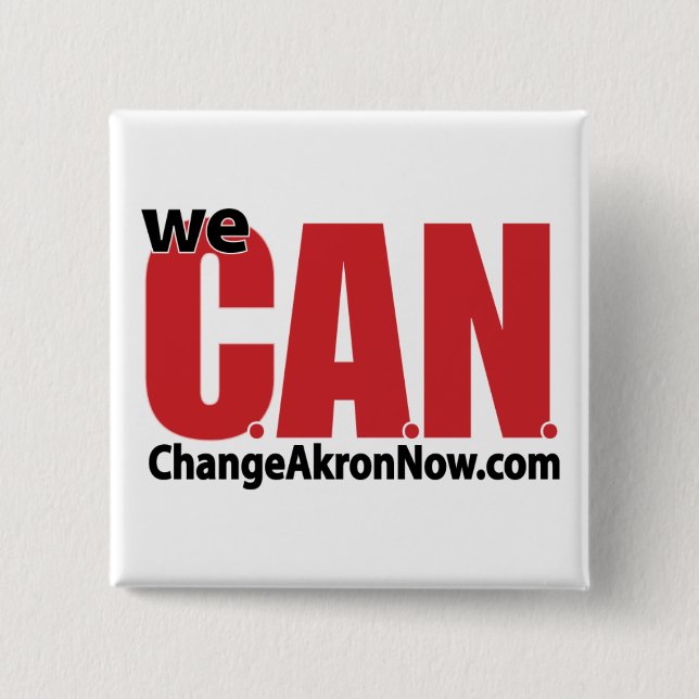 CAN logo button! 2 Inch Square Button (Front)