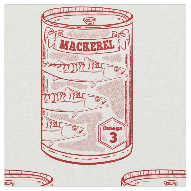 Can of mackerel fabric (Close Up)
