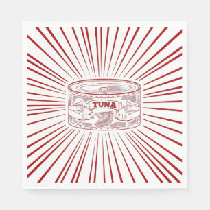 Can of tuna retro design napkin