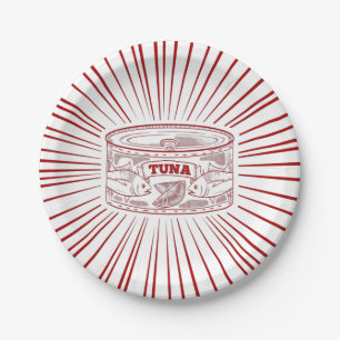Can of tuna retro design paper plate