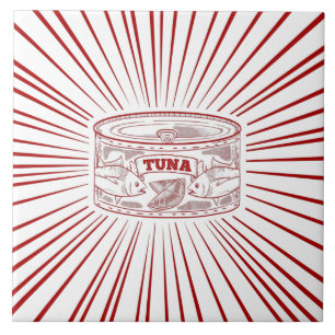 Can of tuna retro design tile