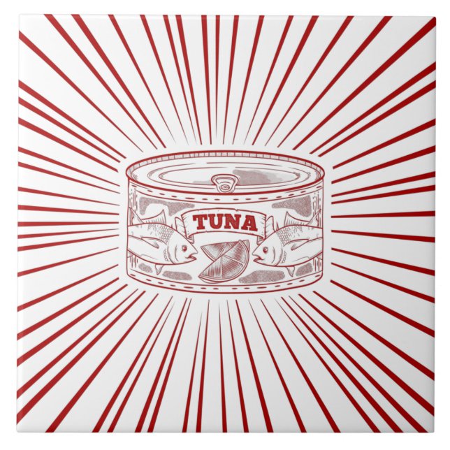 Can of tuna retro design tile (Front)