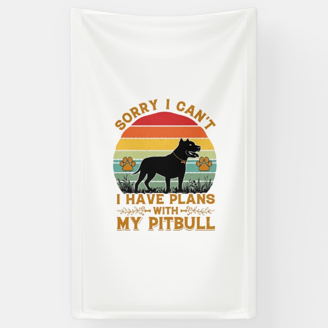 Can Plans Dog Pitbull Retro Sunset_1 Banner (Vertical)