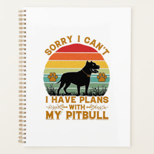 Can Plans Dog Pitbull Retro Sunset_1 Planner