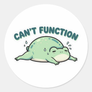 Can’t Function Frog Sticker Cute Exhausted Frog Fu
