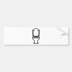 can toilet icon bumper sticker