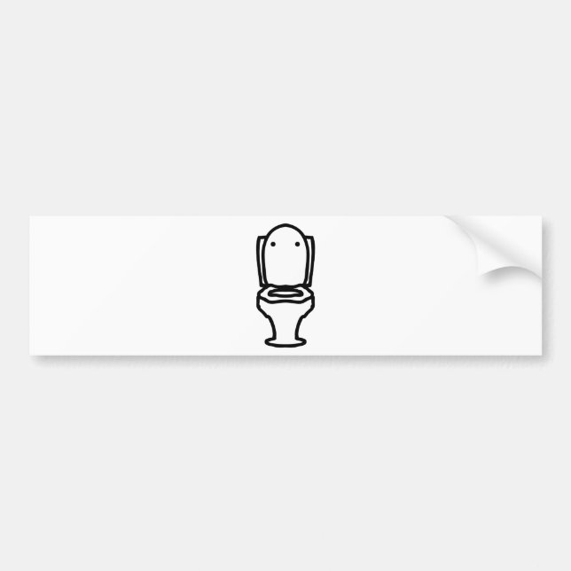 can toilet icon bumper sticker (Front)