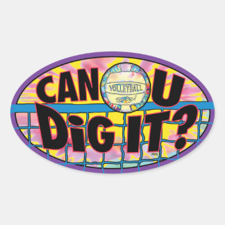 Can U Dig It Tie Dye Oval Sticker