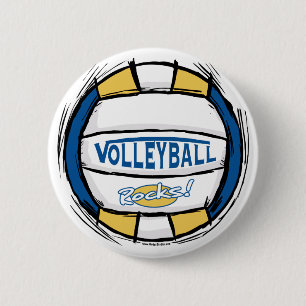 Can U Dig It Volleyball Blue Gold 2 Inch Round Button