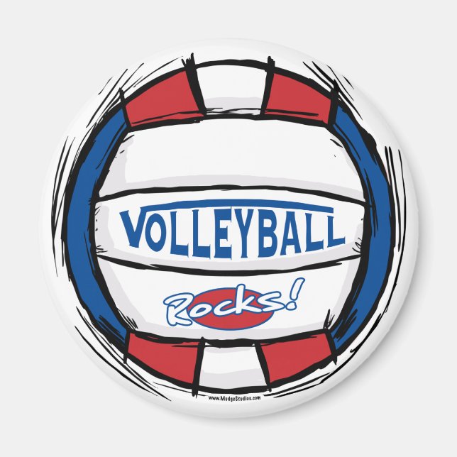 Can U Dig It Volleyball Blue Red Magnet (Front)