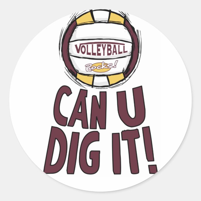 Can U Dig It Volleyball Classic Round Sticker (Front)