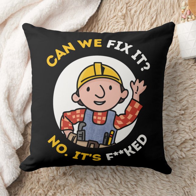 Can We Fix It Funny Repair Man - Bob The Builder Throw Pillow (Blanket)