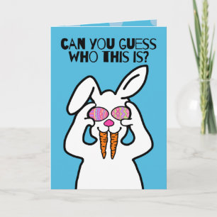 Can You Guess?   Funny Easter Bunny in Disguise Card