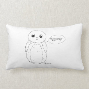 Can you read me a bedtime story? owl pillow. lumbar pillow