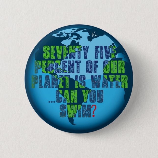 Can you swim? 2 inch round button (Front)