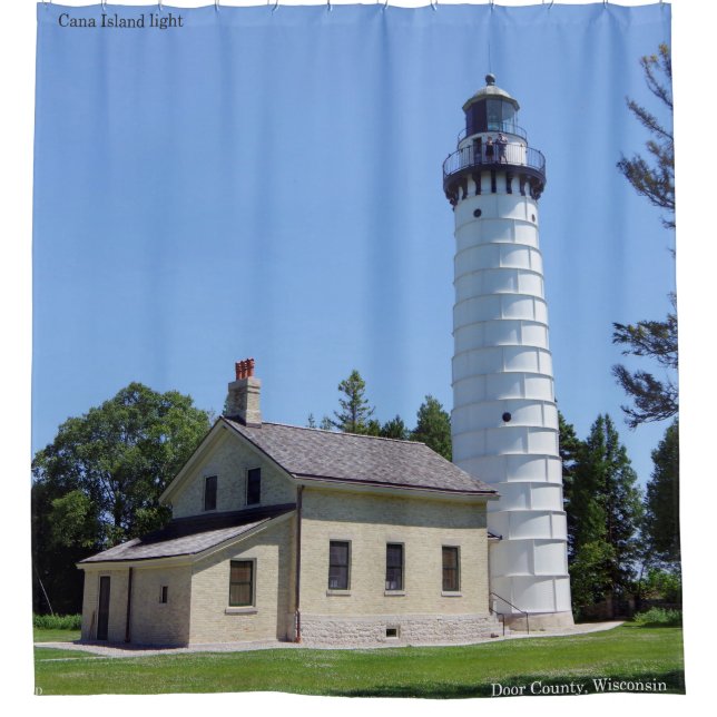 Cana Island Light shower curtain (Front)