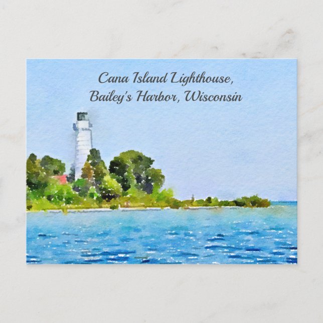 Cana Island Lighthouse, Bailey's Harbor, WI Postcard (Front)