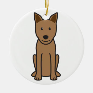 Canaan Dog Cartoon Ceramic Ornament