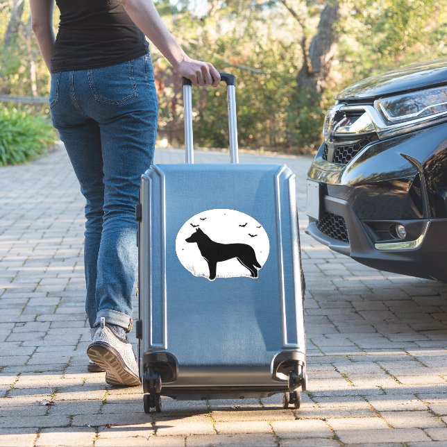 Canaan Dog – Halloween Moon Silhouette Classic T-S (Suitcase Insitu)