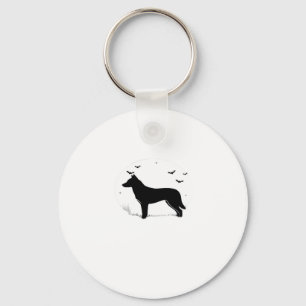 Canaan Dog � Halloween Moon Silhouette Classic T-S Keychain