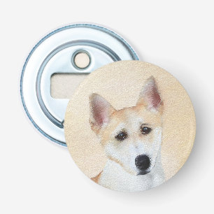 Canaan Dog Painting - Cute Original Dog Art Bottle Opener