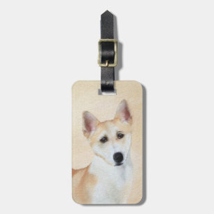 Canaan Dog Painting - Cute Original Dog Art Luggage Tag