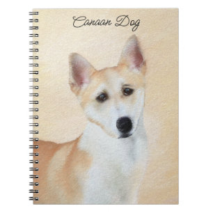 Canaan Dog Painting - Cute Original Dog Art Notebook